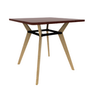 Rang 42" x 42" Rounded Square Bar Table Solid Wood Legs Steel Apron HPL Top with Square Edge