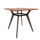 Rang 42" x 42" Rounded Square Bar Table Solid Wood Legs Steel Apron HPL Top with Square Edge