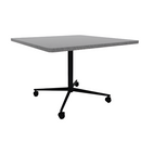 Vaux 42" Rounded Square Cafe Table HPL Top with Square Edge Casters 30"H