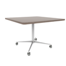 Vaux 42" Rounded Square Cafe Table HPL Top with Square Edge Casters 30"H