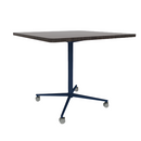 Vaux 42" Rounded Square Conference Table HPL Top with Square Edge Casters 36"H