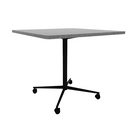 Vaux 42" Rounded Square Conference Table HPL Top with Square Edge Casters 36"H