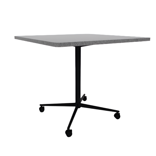 Vaux 42" Rounded Square Conference Table HPL Top with Square Edge Casters 36"H