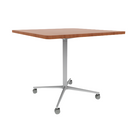 Vaux 42" Rounded Square Conference Table HPL Top with Square Edge Casters 36"H