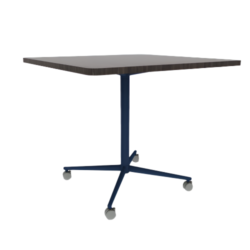 Vaux 42" Rounded Square Conference Table HPL Top with Square Edge Casters 36"H
