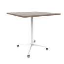 Vaux 42" Rounded Square Bar Table HPL Top with Square Edge Casters 42"H