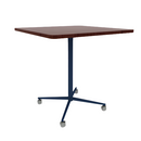 Vaux 42" Rounded Square Bar Table HPL Top with Square Edge Casters 42"H