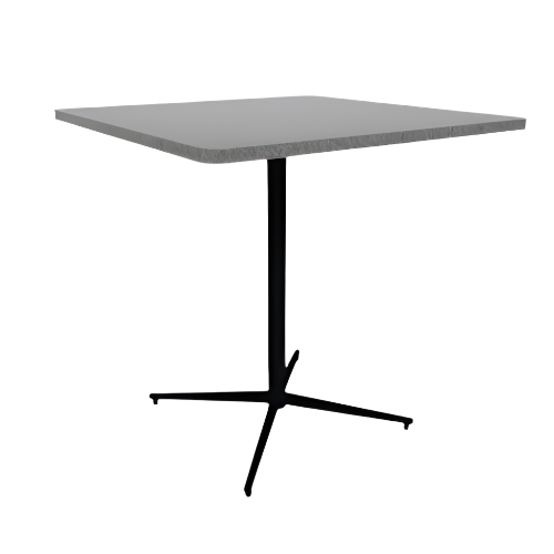 Vaux 42" Rounded Square Bar Table HPL Top with Square Edge Glides 42"H
