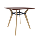 Rang 42" x 42" Rounded Square Bar Table Solid Wood Legs Steel Apron HPL Top with Knife Edge