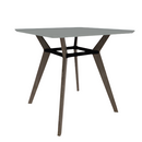 Rang 42" x 42" Rounded Square Bar Table Solid Wood Legs Steel Apron HPL Top with Knife Edge