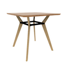 Rang 42" x 42" Rounded Square Bar Table Solid Wood Legs Steel Apron HPL Top with Knife Edge