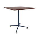 Vaux 42" Rounded Square Bar Table HPL Top with Knife Edge Casters 42"H