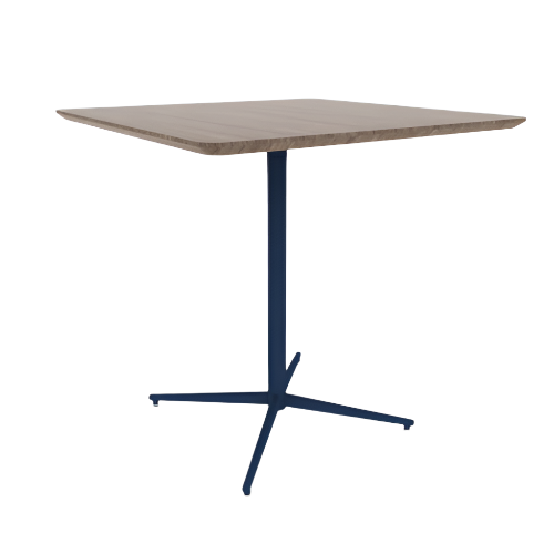 Vaux 42" Rounded Square Bar Table HPL Top with Knife Edge Glides 42"H
