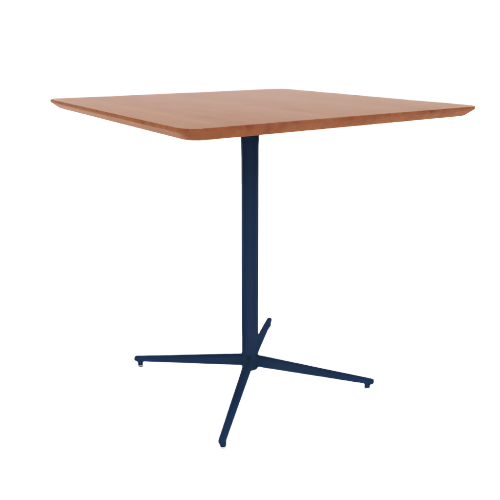 Vaux 42" Rounded Square Bar Table HPL Top with Knife Edge Glides 42"H