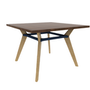 Rang 42" x 30" Square Cafe Table Solid Wood Legs Steel Apron HPL Top with Square Edge