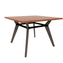 Rang 42" x 30" Square Cafe Table Solid Wood Legs Steel Apron HPL Top with Square Edge