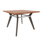 Rang 42" x 30" Square Cafe Table Solid Wood Legs Steel Apron HPL Top with Square Edge