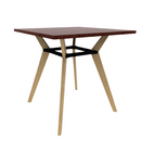 Rang 42" x 42" Square Bar Table Solid Wood Legs Steel Apron HPL Top with Square Edge