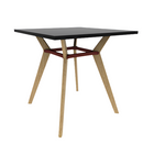 Rang 42" x 42" Square Bar Table Solid Wood Legs Steel Apron HPL Top with Square Edge