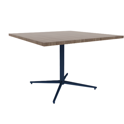 Vaux 42" Square Cafe Table HPL Top with Square Edge Casters 30"H