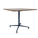 Vaux 42" Square Conference Table HPL Top with Square Edge Casters 36"H