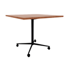 Vaux 42" Square Conference Table HPL Top with Square Edge Casters 36"H