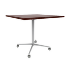 Vaux 42" Square Conference Table HPL Top with Square Edge Casters 36"H