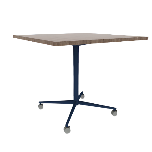 Vaux 42" Square Conference Table HPL Top with Square Edge Casters 36"H