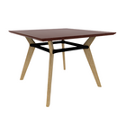 Rang 42" x 30" Square Cafe Table Solid Wood Legs Steel Apron HPL Top with Knife Edge