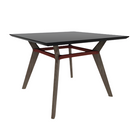 Rang 42" x 30" Square Cafe Table Solid Wood Legs Steel Apron HPL Top with Knife Edge