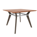 Rang 42" x 30" Square Cafe Table Solid Wood Legs Steel Apron HPL Top with Knife Edge