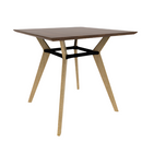 Rang 42" x 42" Square Bar Table Solid Wood Legs Steel Apron HPL Top with Knife Edge