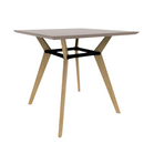 Rang 42" x 42" Square Bar Table Solid Wood Legs Steel Apron HPL Top with Knife Edge