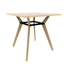 Rang 42" x 42" Square Bar Table Solid Wood Legs Steel Apron HPL Top with Knife Edge