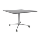 Vaux 42" Square Cafe Table HPL Top with Knife Edge Casters 30"H