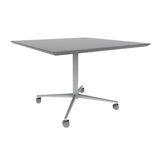 Vaux 42" Square Cafe Table HPL Top with Knife Edge Casters 30"H