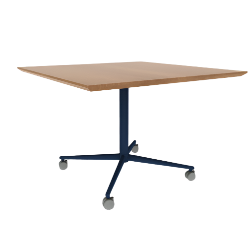 Vaux 42" Square Cafe Table HPL Top with Knife Edge Casters 30"H