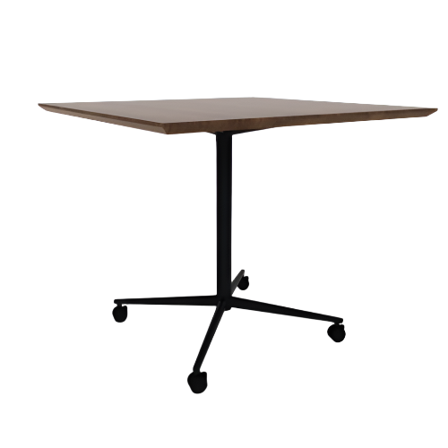 Vaux 42" Square Conference Table HPL Top with Knife Edge Casters 36"H