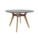 Rang 42" x 30" Squircle Cafe Table Solid Wood Legs Steel Apron HPL Top with Square Edge