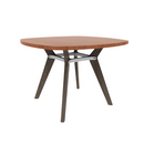 Rang 42" x 30" Squircle Cafe Table Solid Wood Legs Steel Apron HPL Top with Square Edge