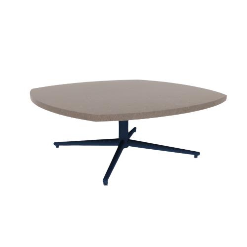 Vaux 42" Squircle Occassional Table HPL Top with Square Edge Glides 16"H