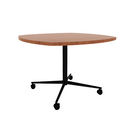 Vaux 42" Squircle Cafe Table HPL Top with Square Edge Casters 30"H