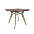 Rang 42" x 30" Squircle Cafe Table Solid Wood Legs Steel Apron HPL Top with Knife Edge