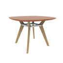 Rang 42" x 30" Squircle Cafe Table Solid Wood Legs Steel Apron HPL Top with Knife Edge