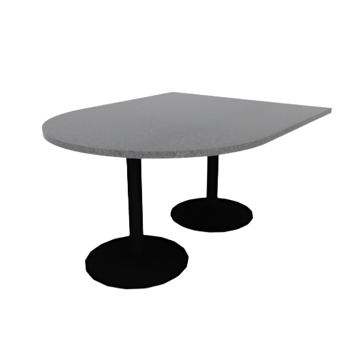 Proof 48" x 60" Horseshoe Pedestal Cafe Table with Cast Iron Round Base Pair HPL Top