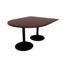 Proof 48" x 60" Horseshoe Pedestal Cafe Table with Cast Iron Round Base Pair HPL Top