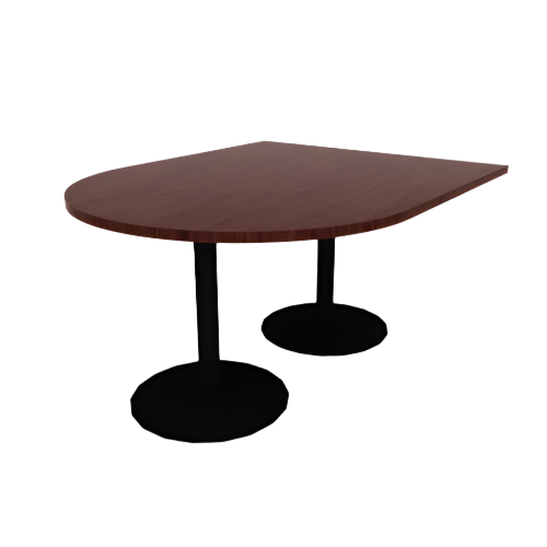 Proof 48" x 60" Horseshoe Pedestal Cafe Table with Cast Iron Round Base Pair HPL Top