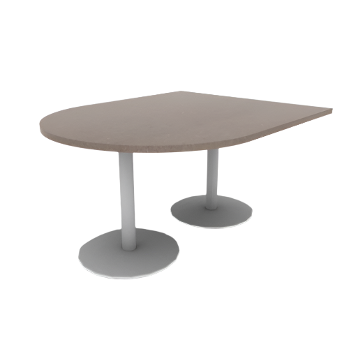 Proof 48" x 60" Horseshoe Pedestal Cafe Table with Round Steel Base Pair HPL Top