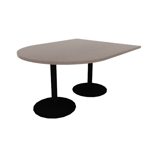 Proof 48" x 60" Horseshoe Pedestal Cafe Table with Round Steel Base Pair HPL Top