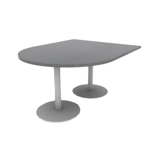 Proof 48" x 60" Horseshoe Pedestal Cafe Table with Cast Iron Round Base Pair HPL Top